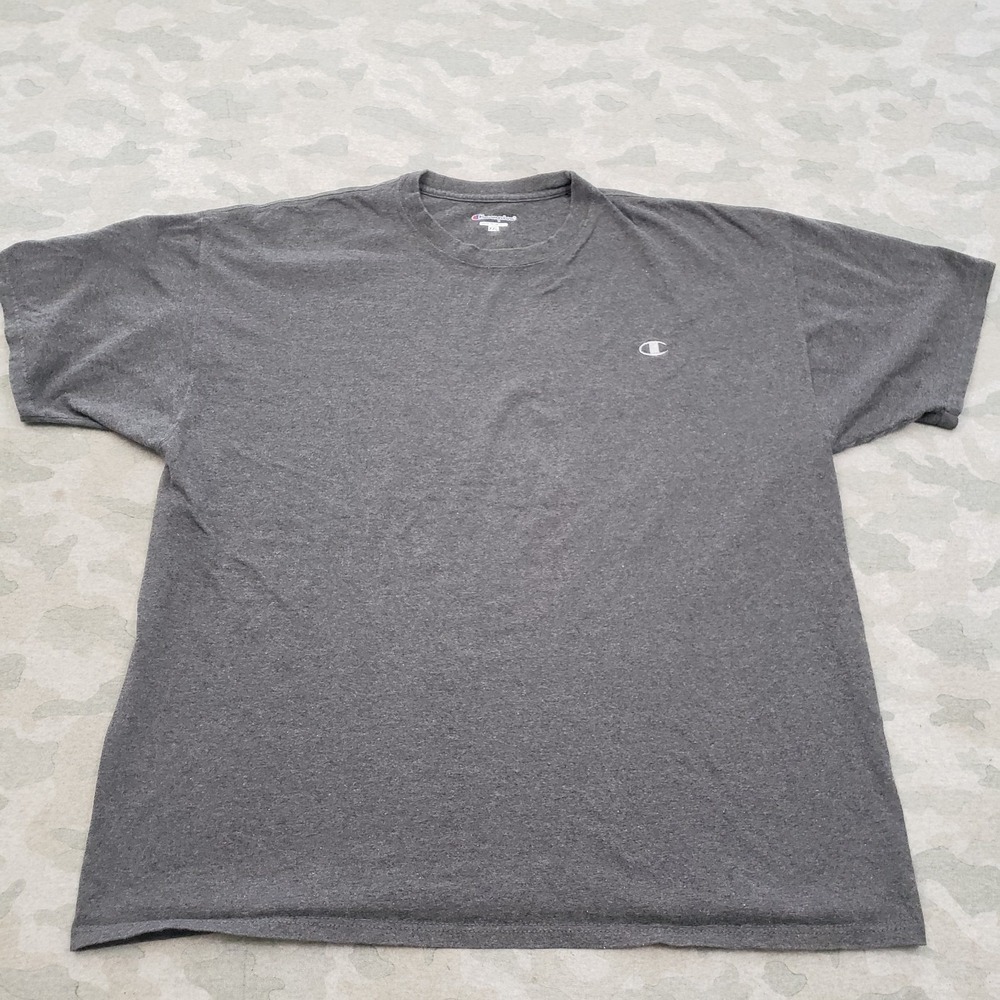Champion Shirt Mens 2XL‎ Gray Short Sleeve Embroidered Logo